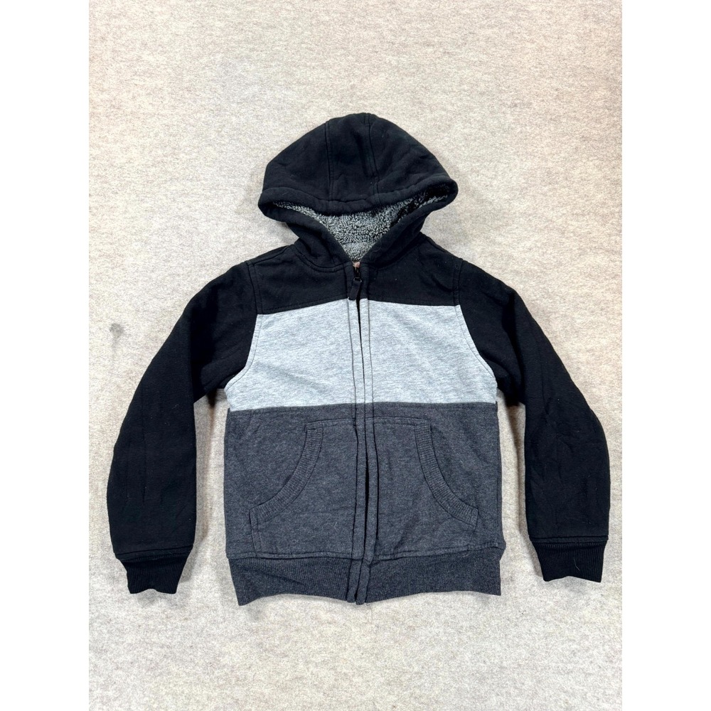 Wonder Nation Boys Hoodie M 8 Multicolor Colorblock Fleece Lined Zip WB39300